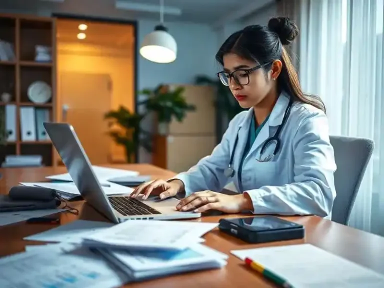 Médecin envoyant un fichier à transcrire