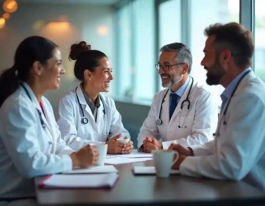 Une équipe de médecins en communication